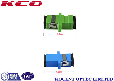 Blue SC/APC SC/UPC Fiber Optic Adapter with 0.10dB Repeatability and Flange for High Precision Alignment