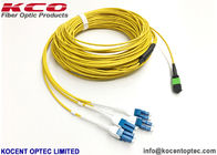 LC Super Boot MTP MPO Optical Patch Cord 8fo 12fo 24fo Fanout 3.0mm Dia OS1 OS2 LSZH