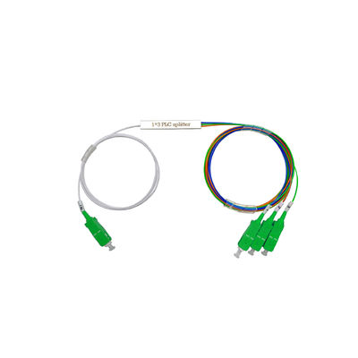 Low PDL 1x3 PLC Splitter Mini Blockless Tube Type Fiber Optic Splitter with SC APC Connector