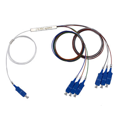 1x6 Mini Tube Type PLC Fiber Optic Splitter with SC UPC Connector Blockless Planar Lightwave Circuit Splitter