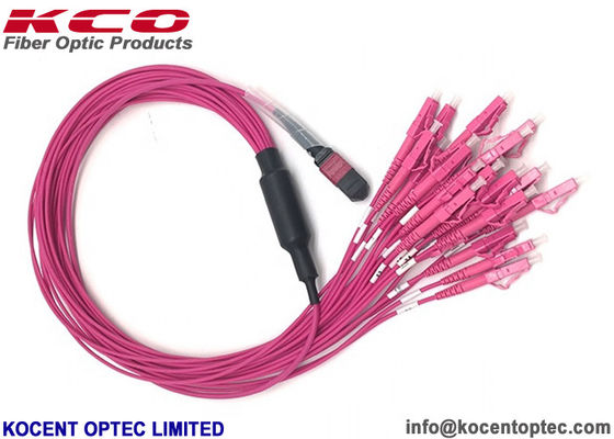 OM4 24 Fibers LSZH MPO MTP Patch Cord MPO Fiber Patch Cable with Fanout and MPO Adapter
