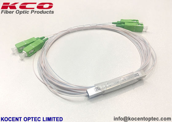 2x2 Mini PLC Fiber Optic Splitter with SC/APC Connector for FTTH FTTA Applications 0.9mm 1.0m