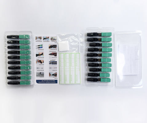 SC APC Fiber Optic Fast Connector with 55mm Length and 4N Fiber Tension for G652/G657 Fiber